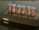 Nixie Clock 6xin-14 Tubes Wood And Brass Case Blue Backlight Vintage Table Clock
