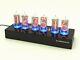 Nixie Clock With 6x Z566m Large Tubes, Black Mat Case, Blue Led, Alarm, In-18