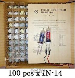 NOS Lot of 100 pcs IN-14 VINTAGE USSR NIXIE Tubes For clock Tested / ONE PARTY