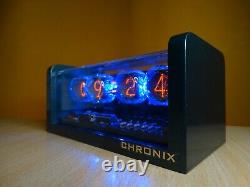 Nixie Alarm Clock 4xZ560M & metallic green aluminum case & remote & blue LED