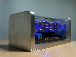 Nixie Alarm Clock with 4xIN-12 tubes & aluminum case & blue LED