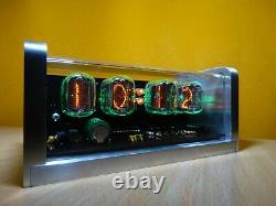Nixie Alarm Clock with 4xIN-12 tubes & aluminum case & green LED