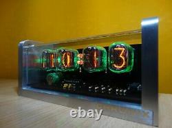 Nixie Alarm Clock with 4xIN-12 tubes & aluminum case & green LED
