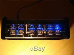 Nixie Clock 6 IN-12 tubes black glossy case & alarm & blue LED steampunk retro