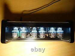 Nixie Clock 6 IN-12 tubes black mat case & alarm & white LED steampunk