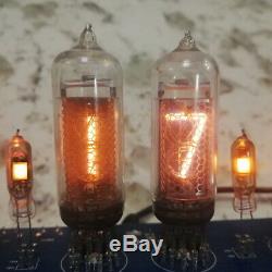 Nixie Clock 6x IN-14 + 2x IN-3 With Tube RGB Backlight Assembled plugable tubes