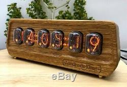 Nixie Clock IN-12 6-Tube Full Natural wood #000188
