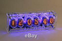 Nixie Clock IN-12 Six Digit Tubes Tube Clock with case remote RGB-Leds IN12
