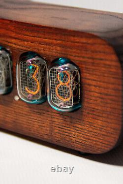 Nixie Clock IN-12 Tubes Best Gift Wooden Enclosure 15 Colors Backlight