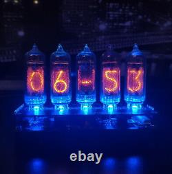 Nixie Clock IN-14 & IN-19 RGB Backlight Assembled Alarm, USB power, 24h format
