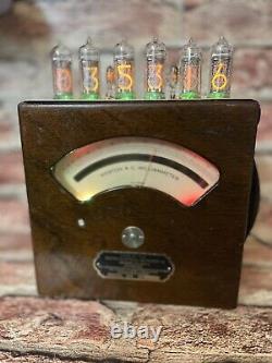 Nixie Clock IN-14 Retro Steampunk. 75 Year original Walnut case. USA Built