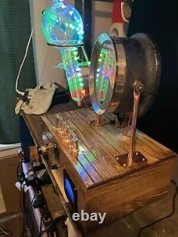 Nixie Clock IN-14 Retro Steampunk. Vintage X-Ray Tube With 27 RGB's + Dekatron