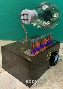 Nixie Clock IN-14 Steampunk. Economy RCA Radiotron 860 Tube. With Ezekiel Ring