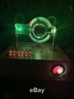 Nixie Clock IN-14 Steampunk. Lit JAN CWL 861 Military Tube. Ezekiel Rings