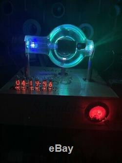 Nixie Clock IN-14 Steampunk. Lit JAN CWL 861 Military Tube. Ezekiel Rings