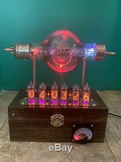 Nixie Clock IN-14 Steampunk. RGB Lit RCA 860 Tube. Ezekiel Ring Model