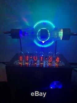 Nixie Clock IN-14 Steampunk. RGB Lit RCA JAN-CRC-860 Tube. Military Ring Model