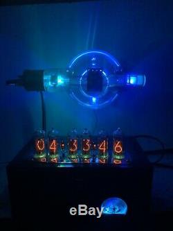 Nixie Clock IN-14 Steampunk. RGB Lit RCA Radiotron 860 Tube. Ezekiel Ring Model