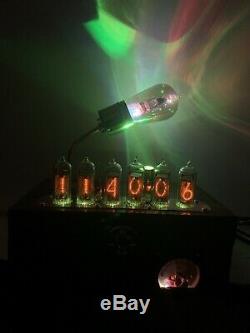 Nixie Clock IN-14 Steampunk. RGB Lit WWI USSB vacuum Tube. Western Sea Ship