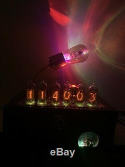 Nixie Clock IN-14 Steampunk. RGB Lit WWI USSB vacuum Tube. Western Sea Ship