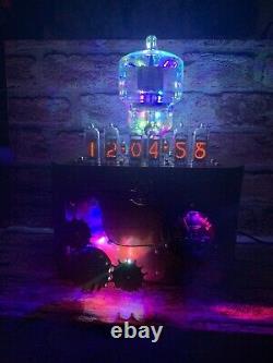 Nixie Clock IN-14 Tube. Steampunk. Eimac JAN-CIM-304TH/VT254 With Gears, Vin Ammetr