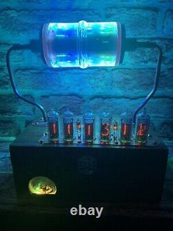 Nixie Clock IN-14 Tube. Steampunk. RGB Lit 30,0000 Volt Vacuum Capacitor