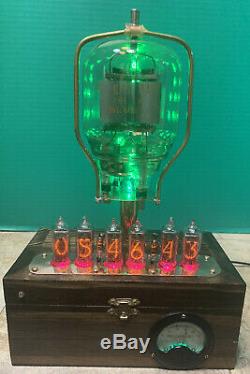 Nixie Clock IN-14 Tube. Steampunk. U. S. Navy, Western Electric 701A Radar Tube