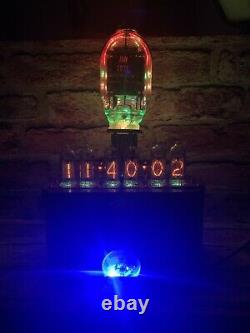 Nixie Clock IN-14 Tube. Steampunk. Western Electric JAN CW 705A. 10 RGBs