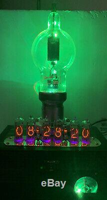 Nixie Clock IN-14 Tube. Steampunk style. Lit Eimac250-TH Tube, With Ezekiel Ring