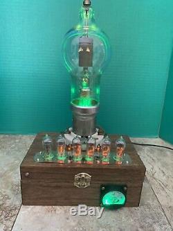 Nixie Clock IN-14 Tube. Steampunk style. Lit JAN 250-TH Tube. With Ezekiel Ring