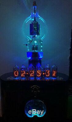 Nixie Clock IN-14 Tube. Steampunk style. Lit JAN 250-TH Tube. With Ezekiel Ring