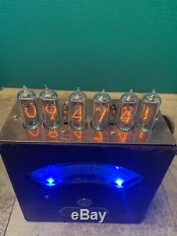 Nixie Clock IN-14 Tubes. Steampunk. 100+ Year Old Lit Ammeter. Free Shipping
