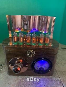 Nixie Clock IN-14 Tubes. Steampunk Copper, Brass & Glass! Vari Speed Dekatron