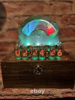 Nixie Clock IN-14 Tubes. Steampunk Copper, Brass & Glass! Vintage Brass Weston264