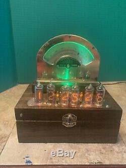 Nixie Clock IN-14 Tubes. Steampunk Copper, Brass & Glass! Vintage Weston 264