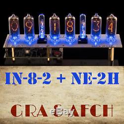 Nixie Clock IN-8-2 Tubes and Glass Columns Musical, USB (Arduino) WITH TUBES