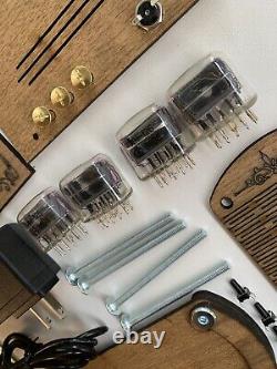 Nixie Clock Kit IN12 (With tubes) and Wooden Enclosure and Power Supply (US) 12h