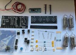 Nixie Clock Kit IN14 Gofra (With tubes) and Wooden Enclosure. 24 H. F