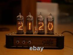 Nixie Clock Kit IN-14 (With tubes) and Wooden Enclosure. 12 hours time format