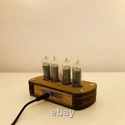 Nixie Clock Kit IN-14 (With tubes) and Wooden Enclosure. 12 hours time format