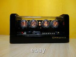 Nixie Clock with 4 Z560M tubes green led & black glossy case & alarm & remote