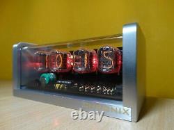 Nixie Clock with 4xIN-12 tubes & alarm & aluminum case & red LED