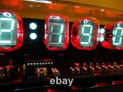 Nixie Clock with 6 IV22 tubes, remote control, black glossy case, RGB LED, alarm