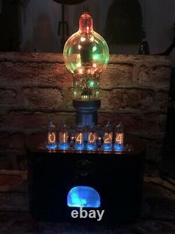 Nixie IN-14 Tube Steampunk Clock. Eimac 250TH 14 RGBs. Ever Changing Colors