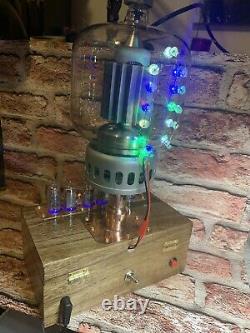 Nixie IN-14 Tube Steampunk Clock. Eimac 4-1000, 13 RGBs. Ever Changing Colors