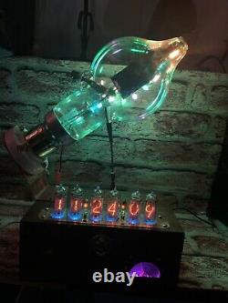 Nixie IN-14 Tube Steampunk Clock. Westinghouse 450TH 15 RGBs Changing Colors