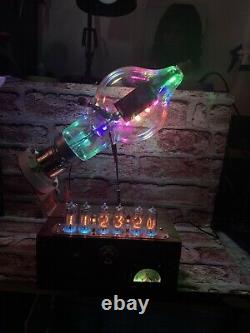 Nixie IN-14 Tube Steampunk Clock. Westinghouse 450TH 15 RGBs Changing Colors