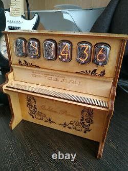 Nixie Tube Clock IN-12b Custom made'Golden Piano' alarm of Street Organ New