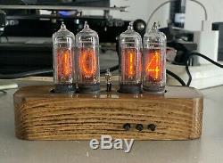 Nixie Tube Clock IN-14 Unique Vintage Clock assembled watch wooden case #20