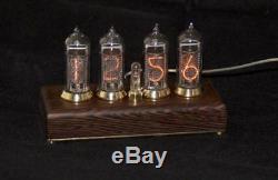 Nixie Tube Clock IN-14 Vintage Re from the mahave of mahogany wenge